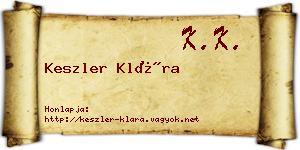 Keszler Klára névjegykártya