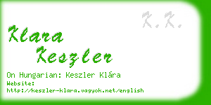 klara keszler business card