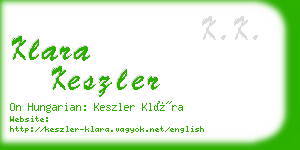 klara keszler business card